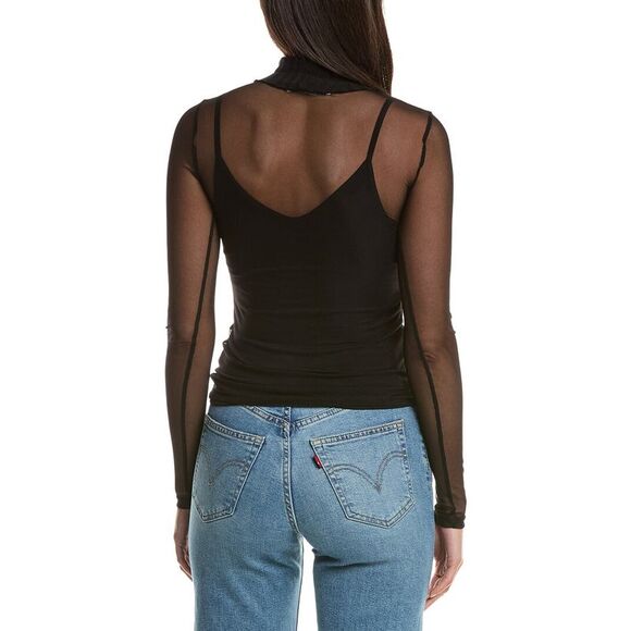 Project Social T Womens  Serafina Layered Mesh Top, Black - Picture 2 of 3